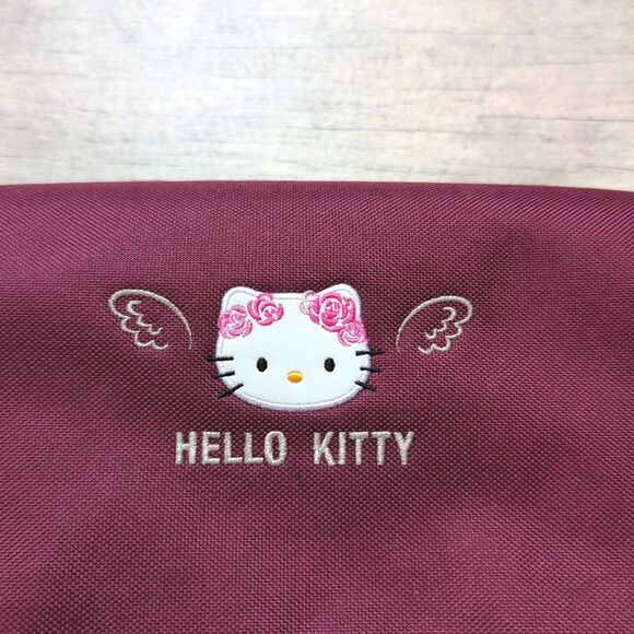 Vintage Hello Kitty Angel Wing Sanrio Embroidered Canvas Mini Backpack Maroon main image 9